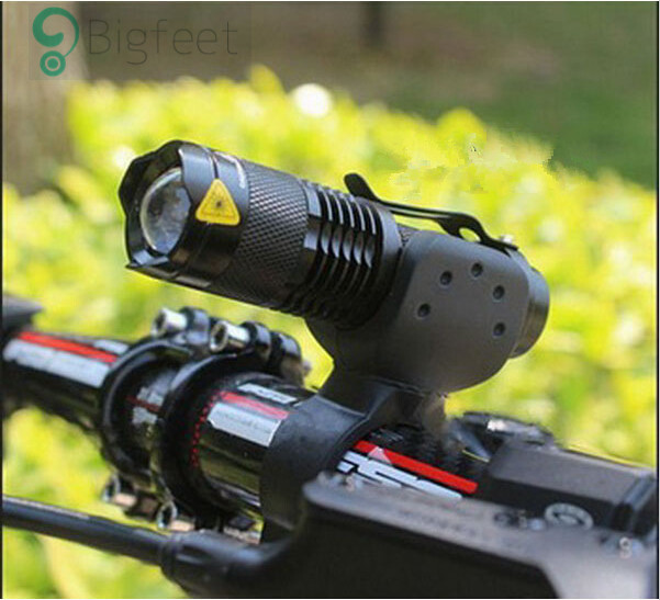 CREE Q5 LED Bike Bicycle Cycle Zoomable Torch Front Lights Safety Rear Lamp Set 